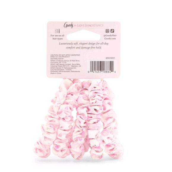 LOVESHACKFANCY Goody Skinny Pink Satin Scrunchies 5pc main image 6